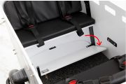 Front cargo box and passenger seat